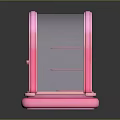 Stylish Pink Arched Glass Display Cabinet Furniture With Shelves And Transparent Design