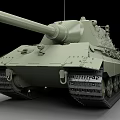 Military Tank 3D Model With Olive Green Exterior Detailed Gun Barrel Tracks And Turret