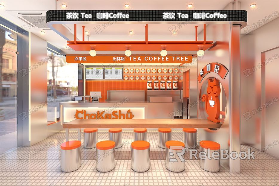 Modern Milk Tea Shop model