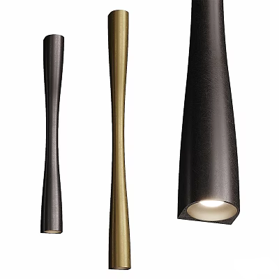 Modern Stylish Pendant Lights With Sleek Cylindrical Design And Black Gold Finish 3d model
