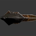 3D Rendered Decorative Weapon With Intricate Metal Blade And Wooden Handle Design