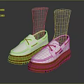 White Casual Shoes With Orange Laces And Thick Platform Sole Modern Design
