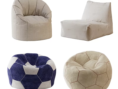 Bean Bag Chairs With Different Shapes Colors And Styles For Home Decor 3d model