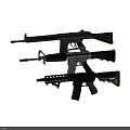 Tactical Military Style Rifles Featuring Different Designs Barrels Magazines And Stocks