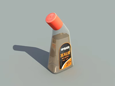 High Viscosity Glue with Orange Cap in Plastic Bottle for Household Use 3d model