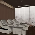 Serene SPA Sauna Relaxation Space With Comfortable Massage Chairs And Wooden Decor