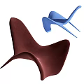 Modern Burgundy And Blue Leisure Chairs With Streamlined Stylish Design