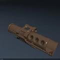 Tactical Weapon Launcher Device With Gold Metallic Finish And Tubular Structure Design