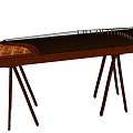 Traditional Wooden Chinese Zither Musical Instrument With Artistic Strings And Stand