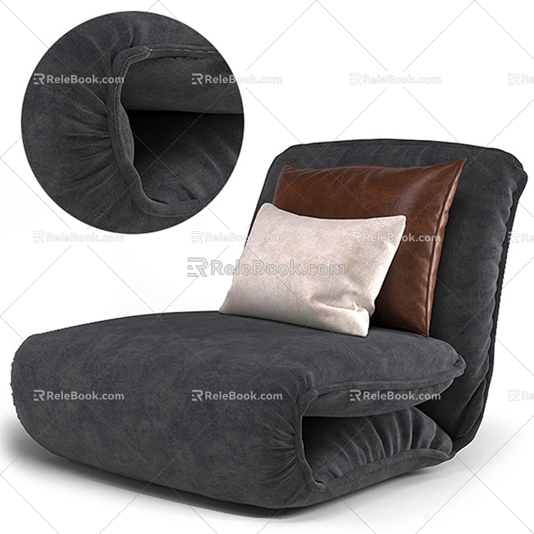 Velvet casual armchair 3d model