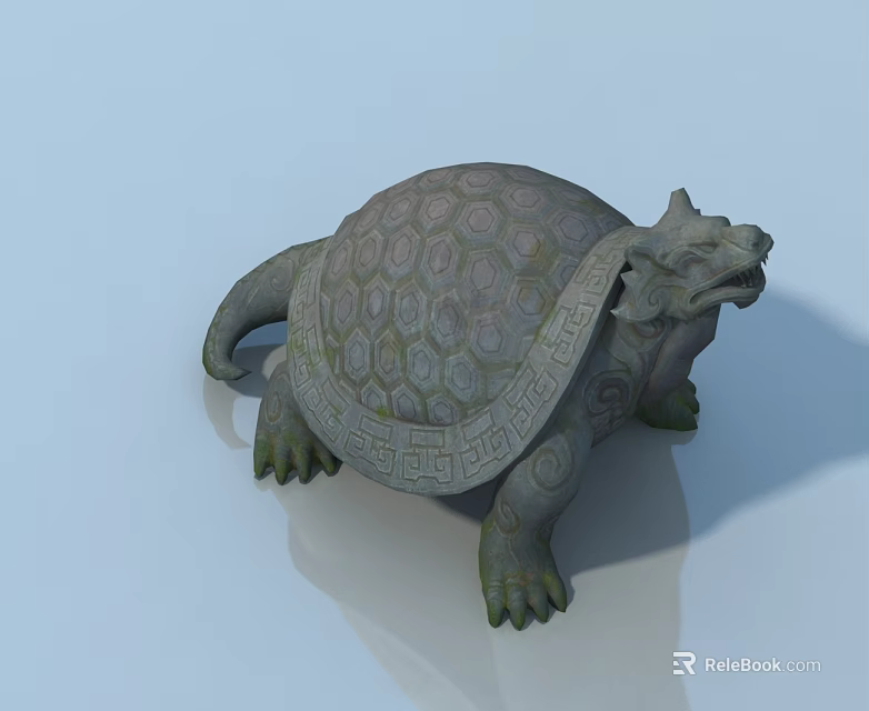 Stylish Pet Cabinet With Dragon Turtle Design And Intricate Shell Patterns 3d model 