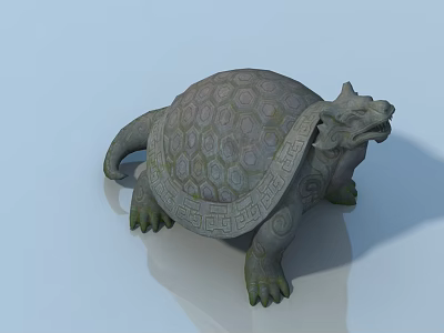 Stylish Pet Cabinet With Dragon Turtle Design And Intricate Shell Patterns 3d model