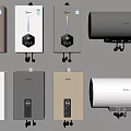 Modern Wall Mounted Water Heaters With Various Colors And Midea Haier Brands