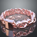 Elegant Rose Gold Ring With Intricate Intertwined Pattern And Square Accent Design 3d model