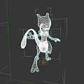 Game And Movie Character Mewtwo With Purple Humanoid Form And Psychic Tail