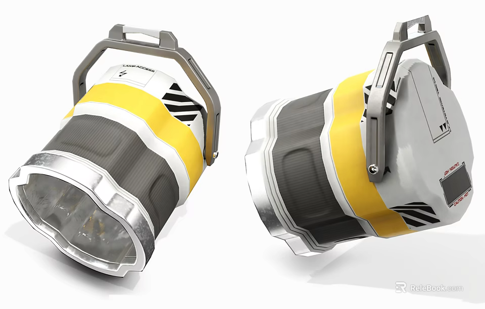 Modern Downlights And Spotlights With Yellow Gray Design For Indoor Lighting 3d model 