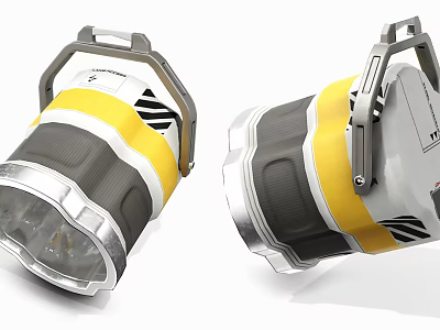 Modern Downlights And Spotlights With Yellow Gray Design For Indoor Lighting 3d model