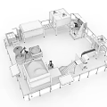 Intelligent logistics intelligent production line factory production line factory production line conveyor belt mechanical arm circuit board production line robot 3d model
