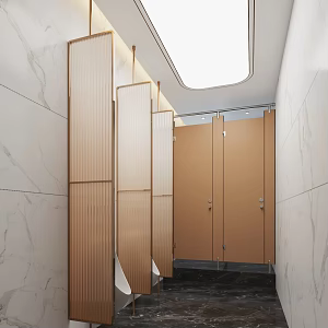 Public toilet of company office building 3d model