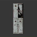 Vintage Metal Locker Cabinet With Rusted White Finish Double Door Industrial Style Furniture