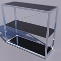 Modern Three Tier Storage Shelf with Silver Metal Frame and Black Shelves