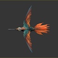 Modern Hummingbird Birds 3d model