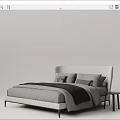 Modern Minotti double bed 3d model