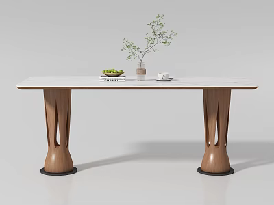 Modern Middle style long dining table 3d model