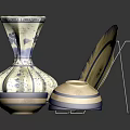Blue And White Ceramic Household Items With Floral Patterns Including Vase Plate And Bowls