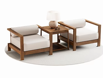 New Chinese Style Single Sofa Single Chair Leisure Chair 3d model