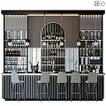 Modern Commercial Bar Equipment With Wine Racks Bar Stools And Glass Storage