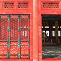 Traditional Chinese Palace Interior Featuring Golden Throne Red Decorations And Carved Pillars