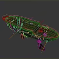 Old Rusty Airship With Weathered Surface Metal Railings And Damaged Structure