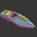 Modern Blue And White Recreational Boat With Comfortable Seats Cockpit Design Reflective Surface