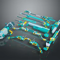 Crossbow Mechanical Crossbow Shift Bow and Arrow Shoot Far Equipment Weapons High-tech Crossbow 3d model