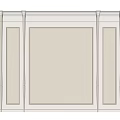 White Framed Background Wall With Symmetrical Panel Design And Light Colored Surface 3d model