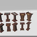 Wooden Podiums in Different Styles Featuring Gold Accents and Microphones