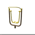 Outdoor Sports Equipment With Yellow Handles Brown Frame And Footrests For Fitness Training