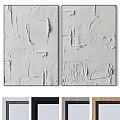Abstract White Relief Decorative Wall Art With Multiple Frame Options 3d model