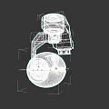 Modern Red Spherical Projection Monitoring Camera With Adjustable Lens And Rotation