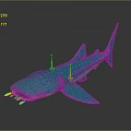 Majestic Whale Shark Aquatic Animal With Blue Body White Spots And Green Teeth