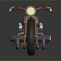 Vintage Copper Motorcycle With Round Headlight Red Seat Exposed Engine And White Wall Tires