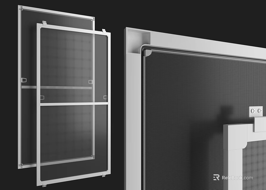 Sturdy Metal Framed Mesh Panels With Reinforced Structure For Industrial Use 3d model 