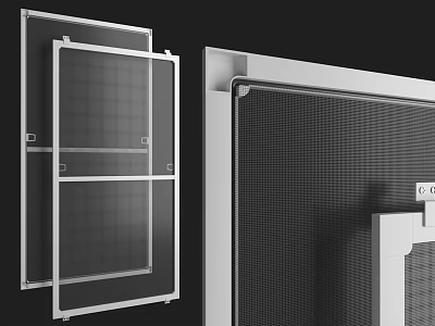 Sturdy Metal Framed Mesh Panels With Reinforced Structure For Industrial Use 3d model
