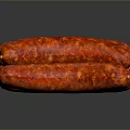 Plump Red Spicy Sausages With Fresh Juicy Texture And Appetizing Glossy Surface