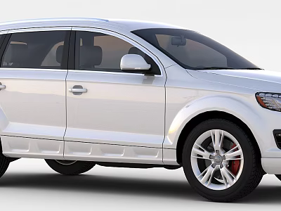 Tech Exhibition Hall Showcasing Modern White SUV With Advanced Automotive Technology Features 3d model