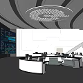 Modern Monitoring Room Command and Control Hall Monitoring Hall Dispatching Command Center Office Desk and Chair 3d model