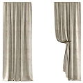 Curtain drawn curtain fabric curtain 3d model