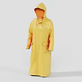 Stylish Yellow Hooded Long Raincoat With Waterproof Design And Pockets