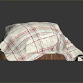 Fresh Homemade Food on Wooden Tray with Red and White Checkered Cloth and Wooden Tool